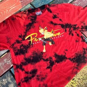 Primitive x Naruto Shippuden Tie-Dye Tee - Red & Black